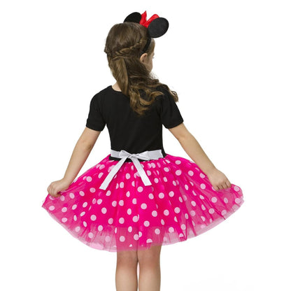 Minnie Mouse Costume Girls Dress up Princess Toddler Cute Polka Dots Fancy Minnie Mouse Dresses up Bowknot Tutu Tulle Cosplay Birthday Party Baby Girl Costume with Headband 120 CM